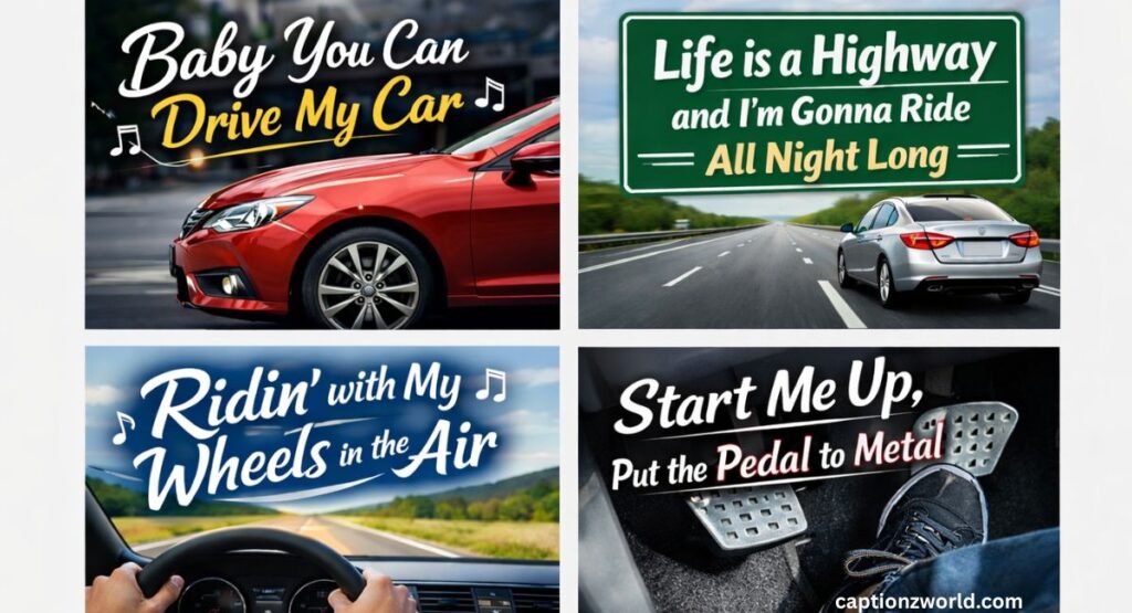 Song Lyrics & Music-Inspired New Car Captions